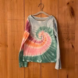 Lands End Girls Long Sleeve Tie Dyed Shirt - size S